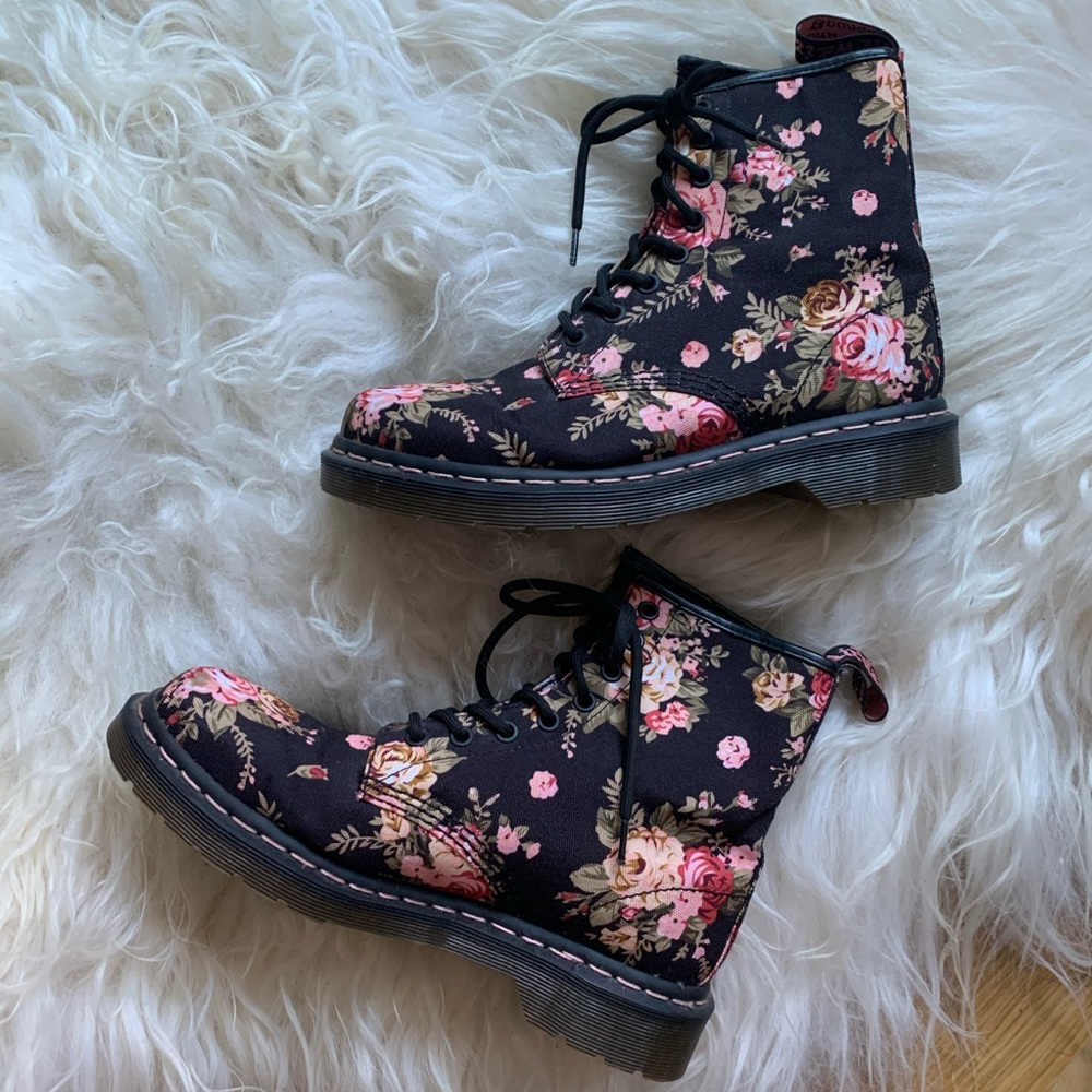 Dr. Martens 1460 Floral Combat Boots, Brand New